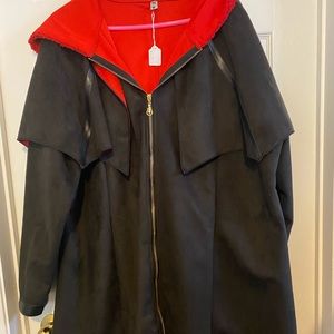 Brand new plus size coat w/removable batwing cape